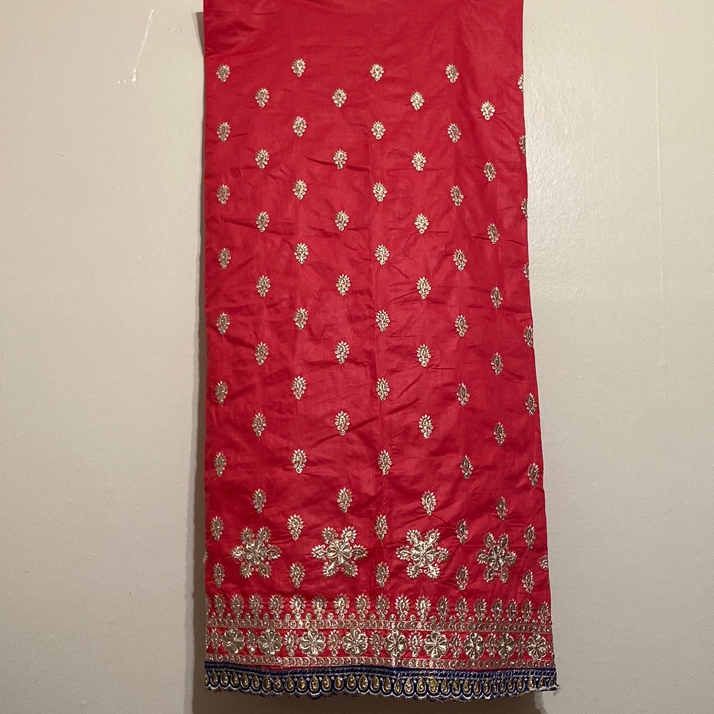 Handmade Saree pink with gold accent